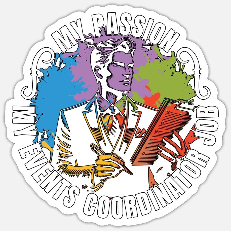 Eventkoordinator Min passion Min eventarrangør - Sticker størrelse S (10 x 10 cm) - mat hvid