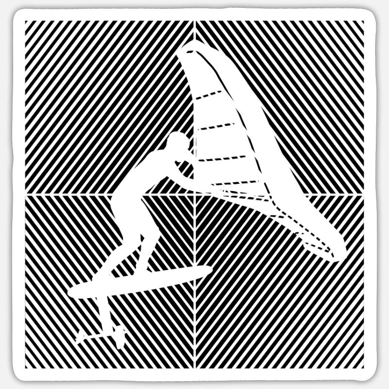 Wingfoil-Surfer Wingfoiling Hydrofoil Kitefoil - Sticker Größe S (10 x 10 cm) - Mattweiß