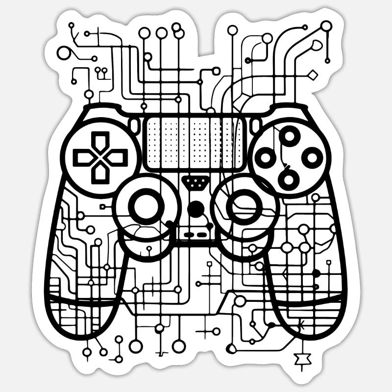 Spiel Controller - Sticker Größe S (10 x 10 cm) - Mattweiß