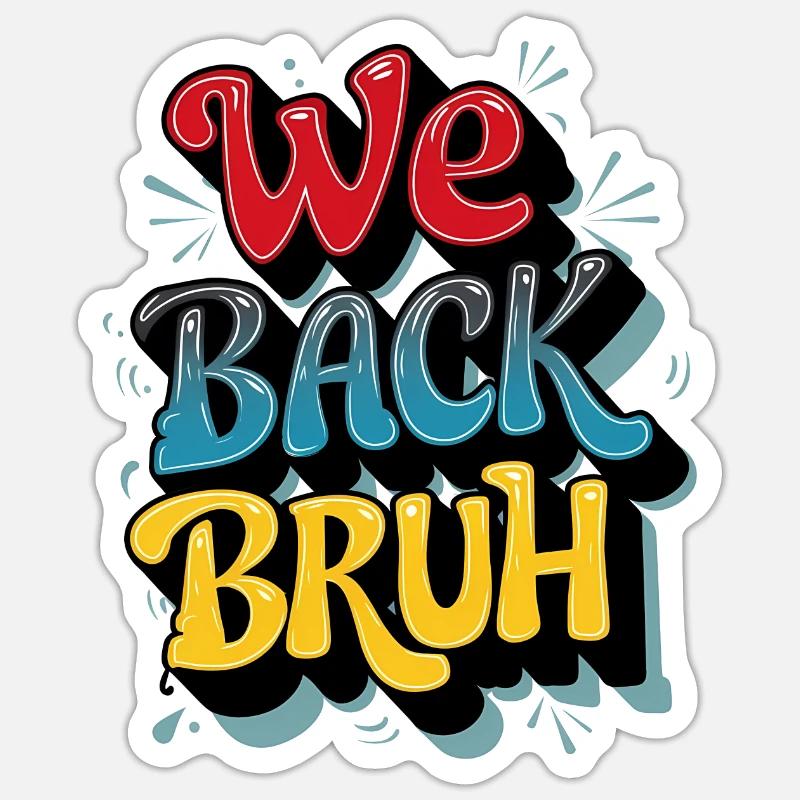 Fröhliches Retro-Textdesign - Sticker Größe S (10 x 10 cm) - Mattweiß