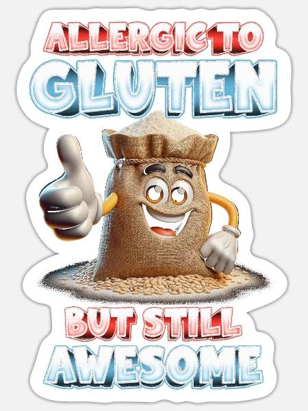 Glutenallergie Glutenunverträglichkeit - Sticker Größe S (10 x 10 cm) - Mattweiß