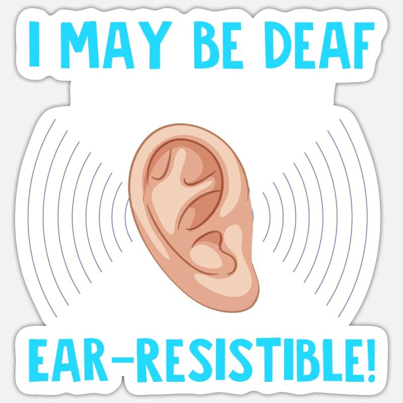 Deaf Pride Gebärdensprache - Sticker Größe S (10 x 10 cm) - Mattweiß