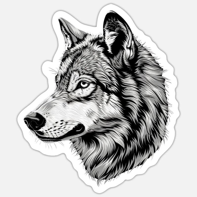 Wolf Motif Wolves Wolf Pack Gray Wolfhound Wolf Sticker size S (10 x 10 cm)