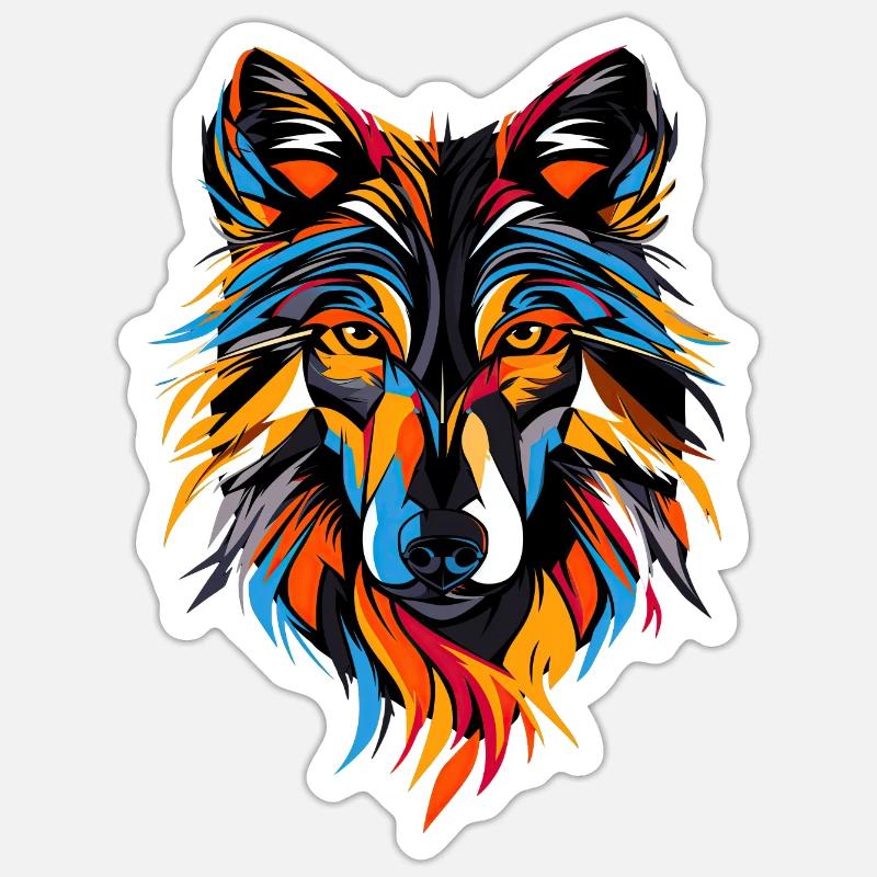 Wolf Motif Wolves Wolf Pack Gray Wolfhound Wolf Sticker size S (10 x 10 cm)
