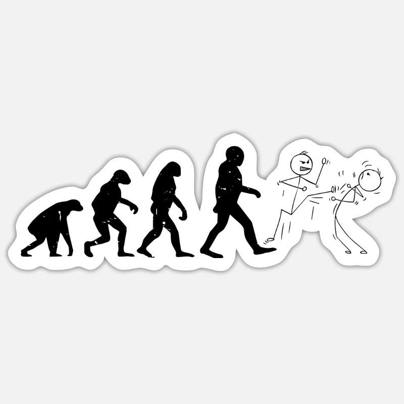 Funny Karate stick figure Funny Karate Evolution Sticker Größe S (10 x 10 cm)