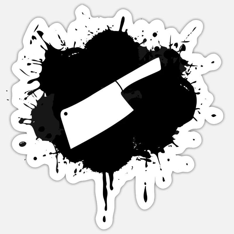 Hackbeil - Sticker Größe S (10 x 10 cm) - Mattweiß