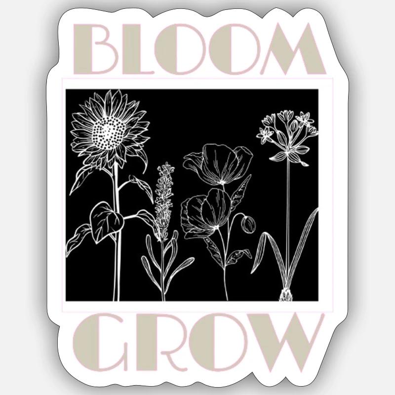 Plantes ,Flore Pfa - Sticker taille S (10 x 10 cm) - blanc mat