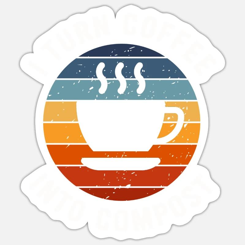 Je transforme le café en compost Blue Planet Sticker taille S (10 x 10 cm)