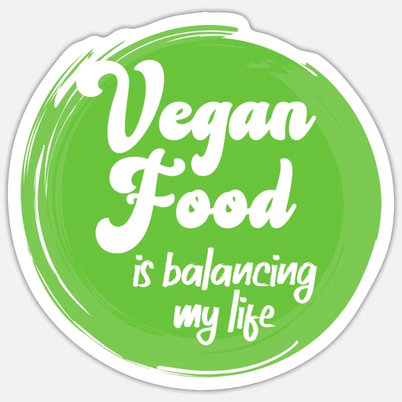Veganes Essen bringt mein Leben in Einklang - Sticker Größe S (10 x 10 cm) - Mattweiß