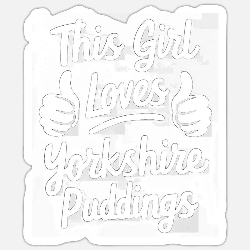 Yorkshire Pudding Geschenk - Sticker Größe S (10 x 10 cm) - Mattweiß