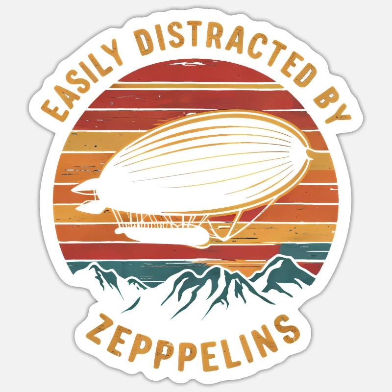 Luftschiff Zeppelin Geschenk - Sticker Größe S (10 x 10 cm) - Mattweiß