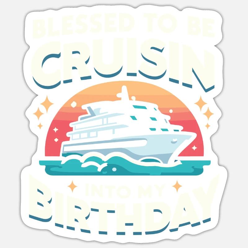 Croisière - Sticker taille S (10 x 10 cm) - blanc mat