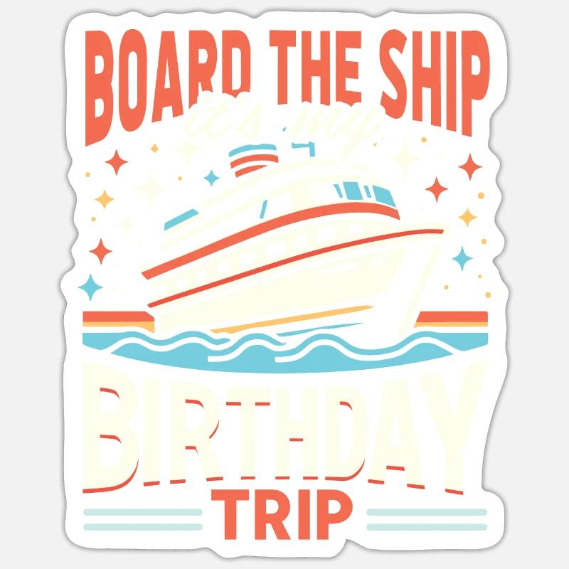 Croisière - Sticker taille S (10 x 10 cm) - blanc mat