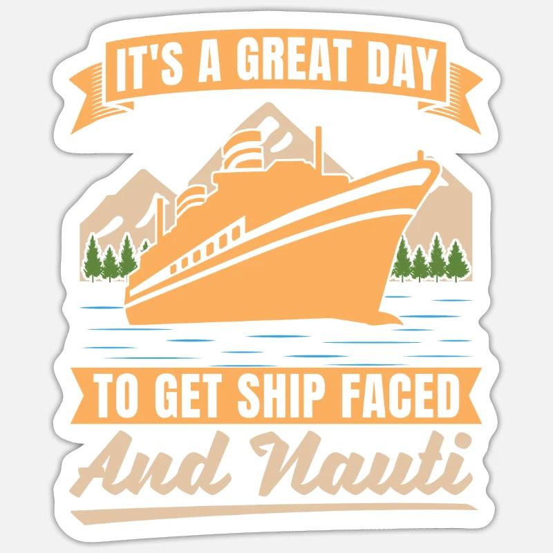 Croisière - Sticker taille S (10 x 10 cm) - blanc mat