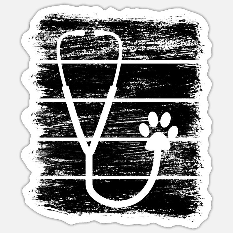 Veterinary stethoscope Sticker size S (10 x 10 cm)