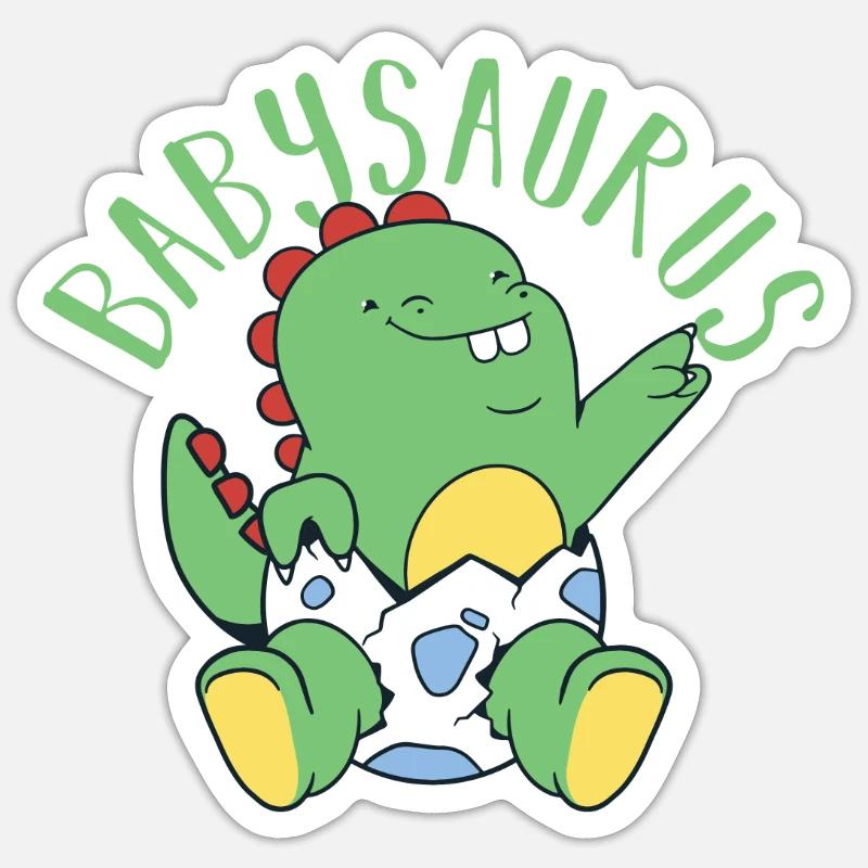 Babysaurus Dino Dinosaurier - Sticker Größe S (10 x 10 cm) - Mattweiß