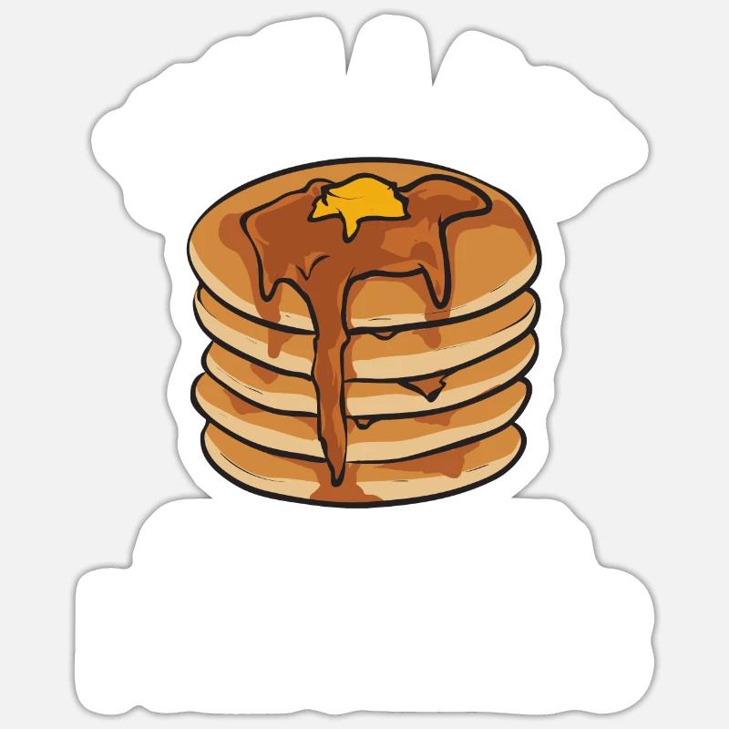 Pancake Breakfast Pancakes - Sticker size S (10 x 10 cm) - white matte