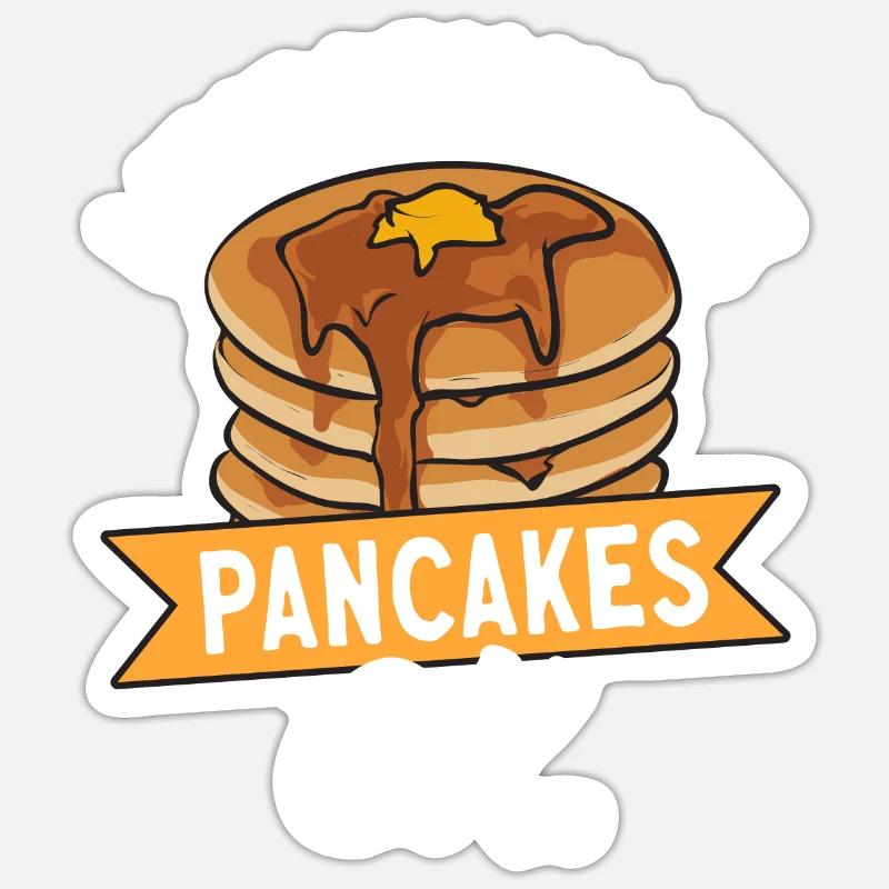 Pancake Breakfast Pancakes - Sticker size S (10 x 10 cm) - white matte