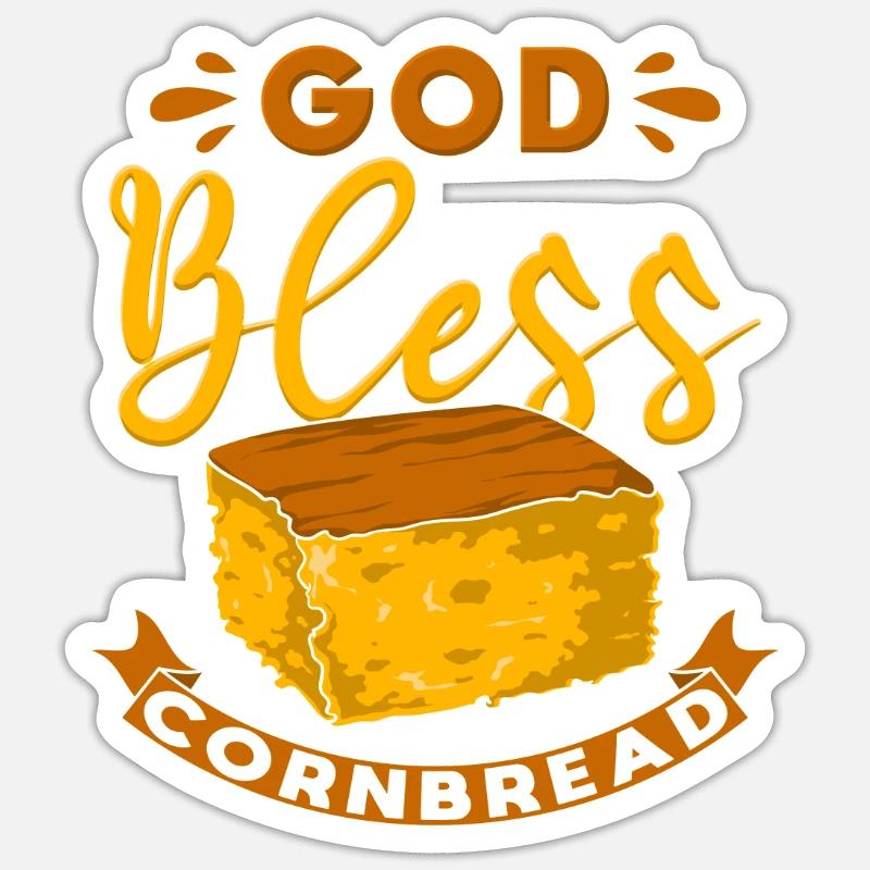 God Bless Cornbread Sticker size S (10 x 10 cm)