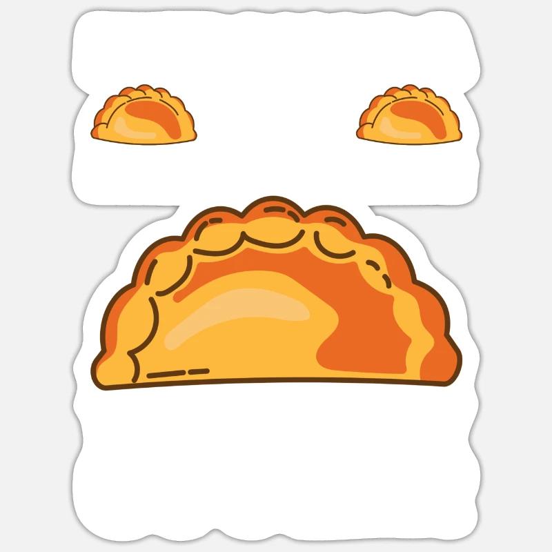 Empanada Dumpling Espagnol Mexicain - Sticker taille S (10 x 10 cm) - blanc mat