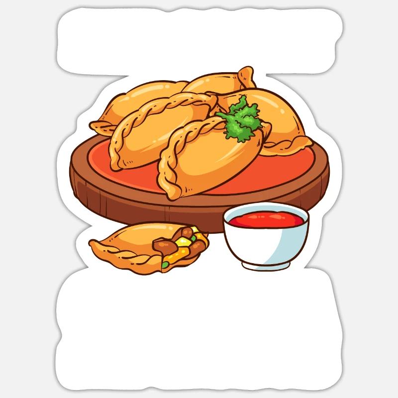Empanada Dumpling Espagnol Mexicain - Sticker taille S (10 x 10 cm) - blanc mat