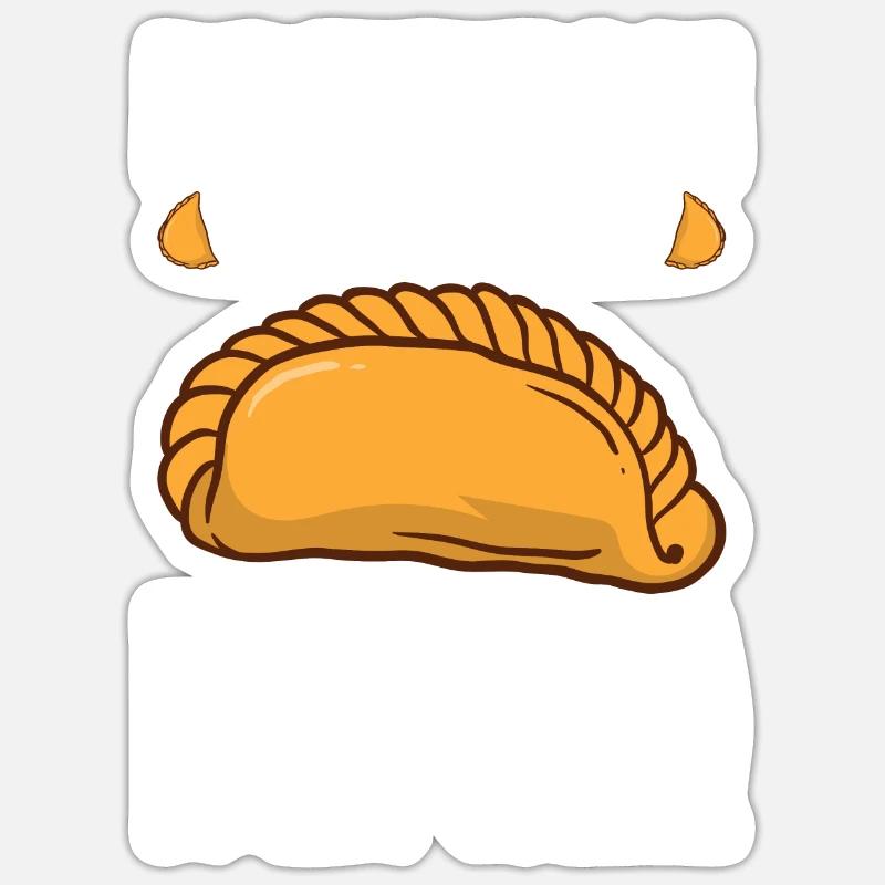 Empanada Dumpling Espagnol Mexicain - Sticker taille S (10 x 10 cm) - blanc mat