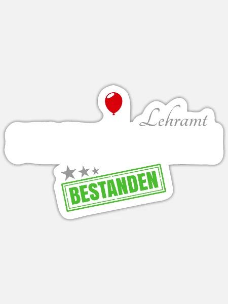 Staatsexamen Lehramt - Sticker Größe S (10 x 10 cm) - Mattweiß