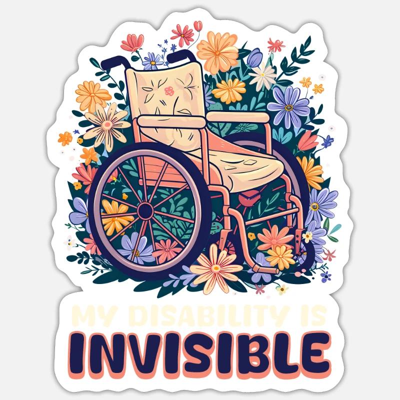 Handicap invisible Mon handicap est invisible - Sticker taille S (10 x 10 cm) - blanc mat