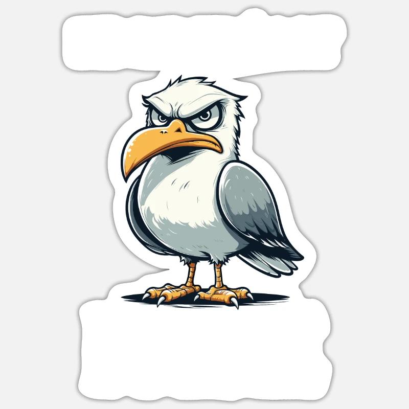 Bevor du fragst nein, Möwe - Sticker Größe S (10 x 10 cm) - Mattweiß