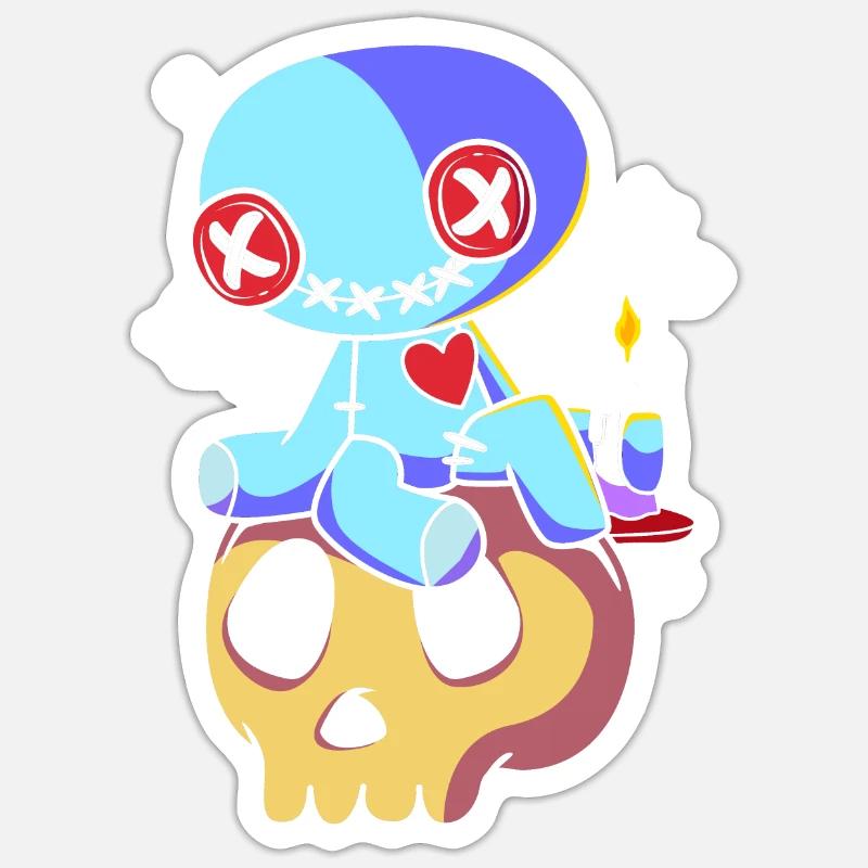 Vaudou - Sticker taille S (10 x 10 cm) - blanc mat