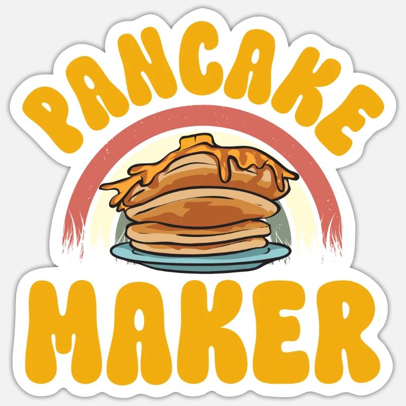 Pancake Breakfast Pancakes - Sticker size S (10 x 10 cm) - white matte