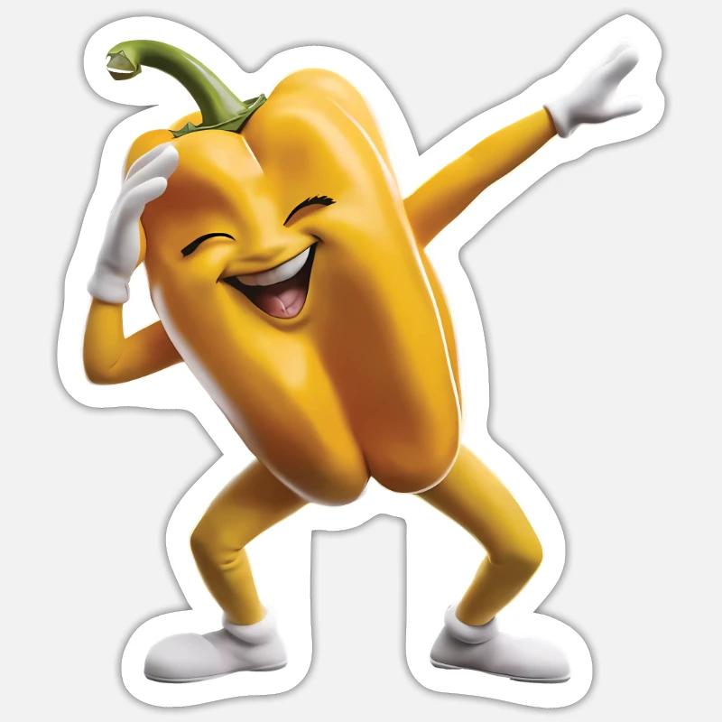 Paprika Geschenk - Sticker Größe S (10 x 10 cm) - Mattweiß