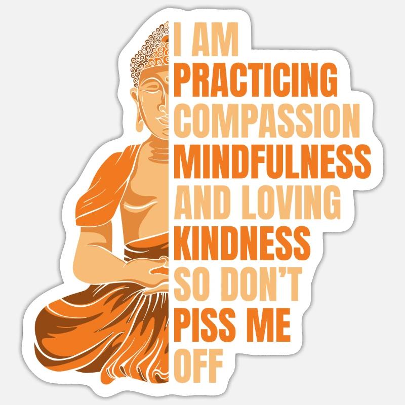Compassion Mindfulness Loving Kindness Buddhist - Sticker size S (10 x 10 cm) - white matte
