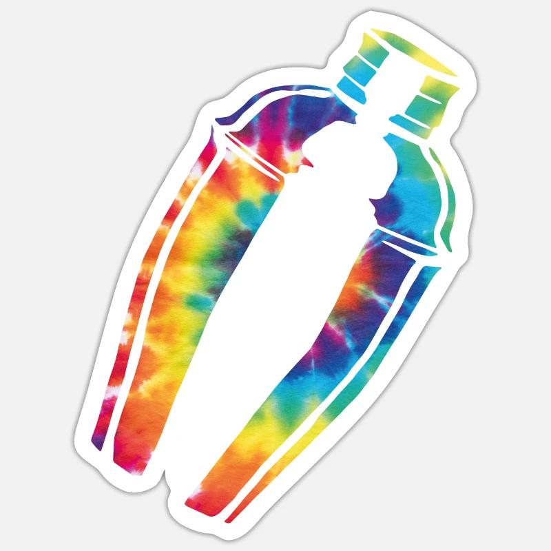 Bartender Mixologist Tie Dye - Sticker size S (10 x 10 cm) - white matte