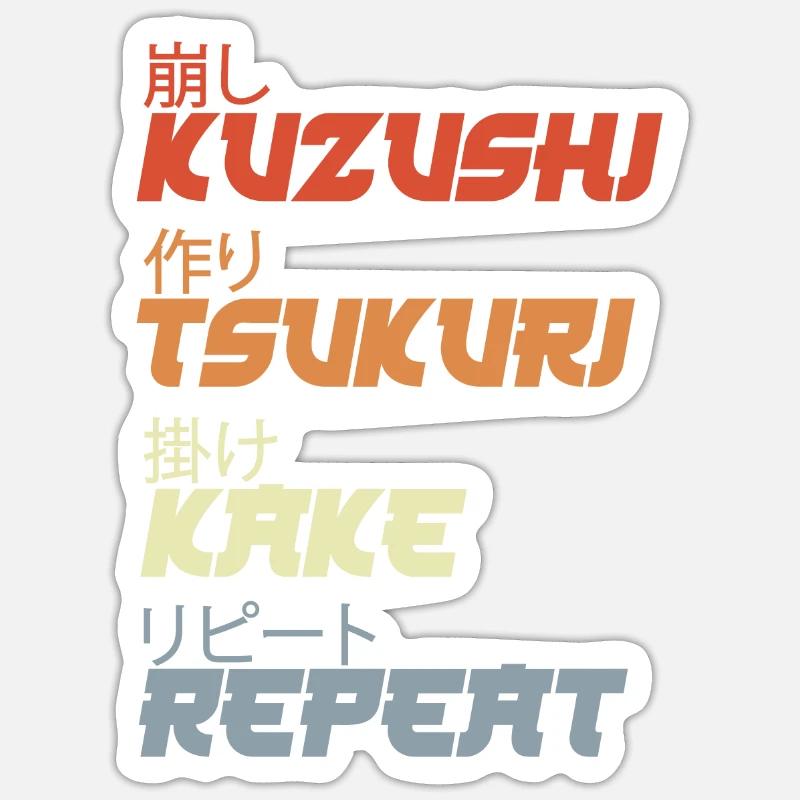 Judo Wurftechniken - Sticker Größe S (10 x 10 cm) - Mattweiß