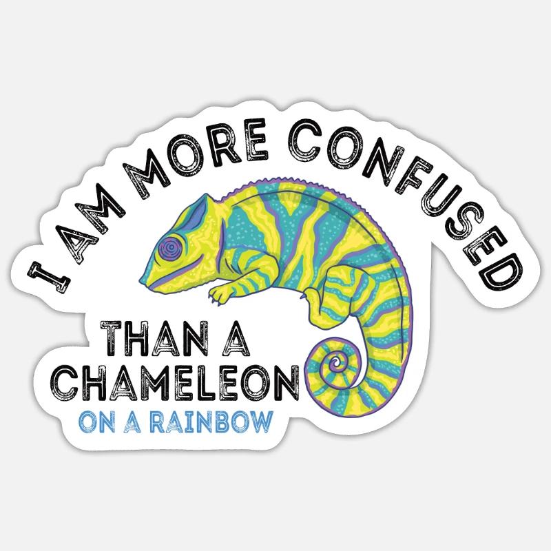 Ich Bin Verwirrter Als Ein Chamäleon - Sticker Größe S (10 x 10 cm) - Mattweiß