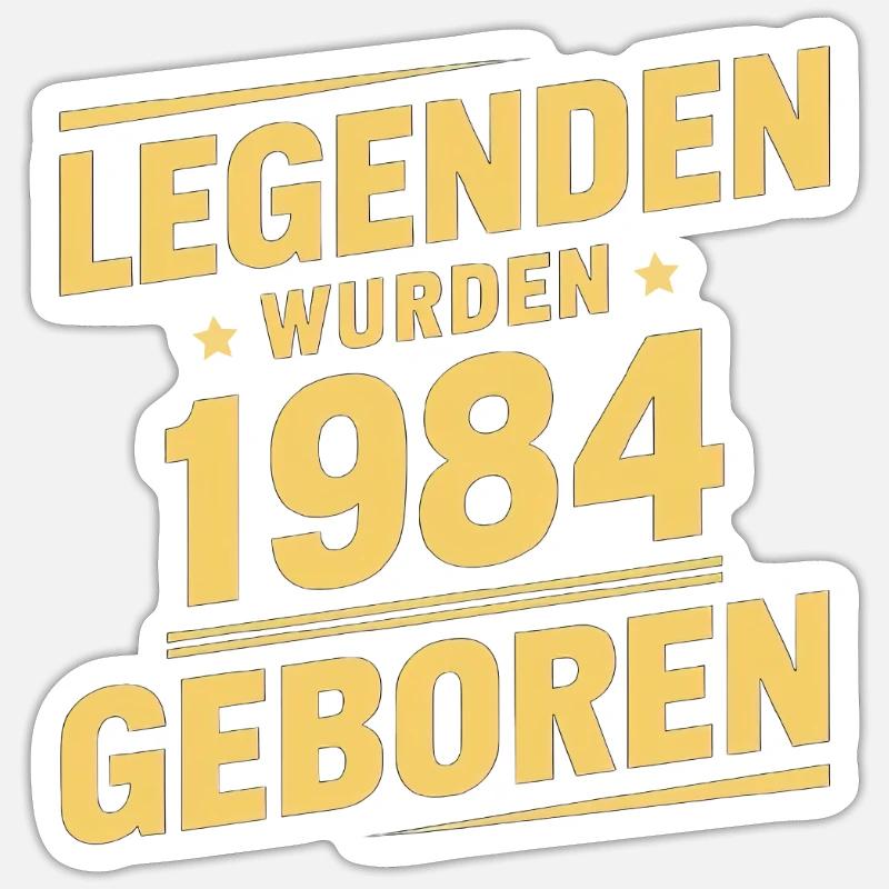 Legenden Wurden 1984 Geboren - Sticker Größe S (10 x 10 cm) - Mattweiß
