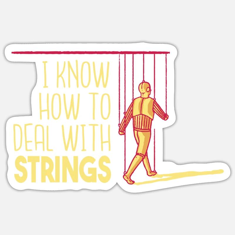 I know how to handle strings Sticker size S (10 x 10 cm)