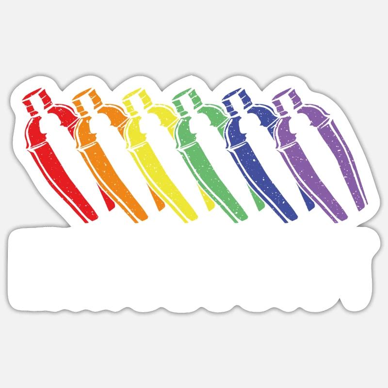 Bartender Mixologist Rainbow - Sticker size S (10 x 10 cm) - white matte