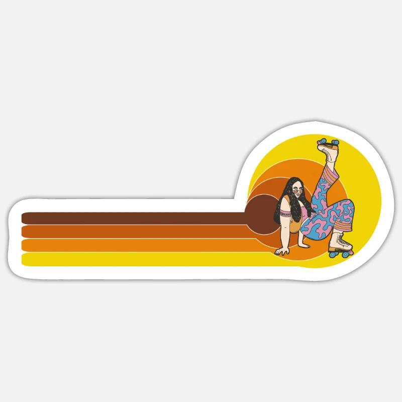 Inline-Skating Rollerskates Inline-Skater - Sticker Größe S (10 x 10 cm) - Mattweiß