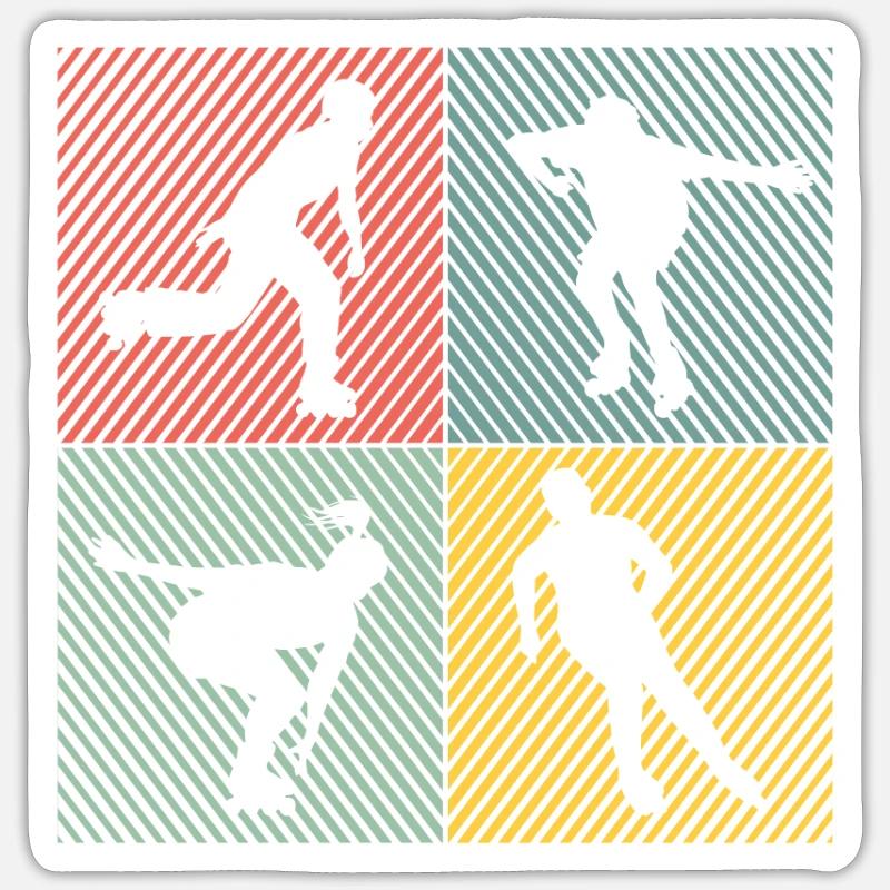 Inline-Skating Rollerskates Inline-Skater Sticker Größe S (10 x 10 cm)