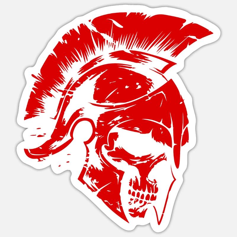 Spartan Skull Gladiator - Sticker size S (10 x 10 cm) - white matte