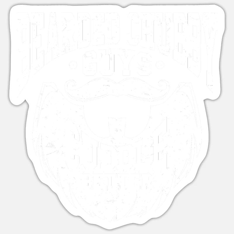 Beard Quote Bearded Men - Sticker Größe S (10 x 10 cm) - Mattweiß