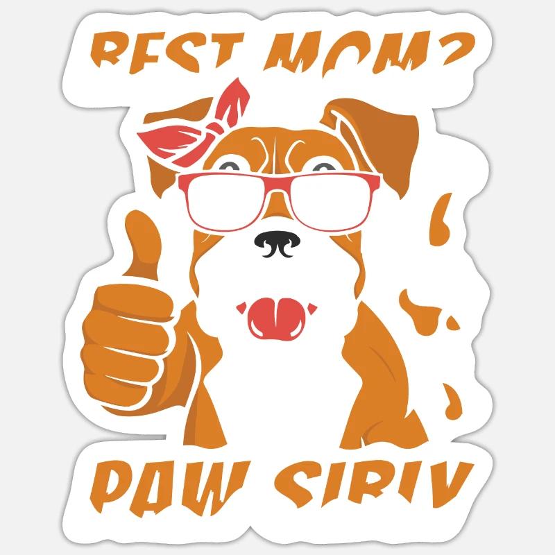 Boxer Hund Deutscher Boxer Mutter Sticker Größe S (10 x 10 cm)