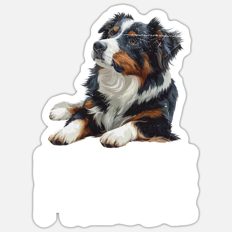 Australian Shepherd BLANKE FREUDE AUSSIE Sticker Größe S (10 x 10 cm)