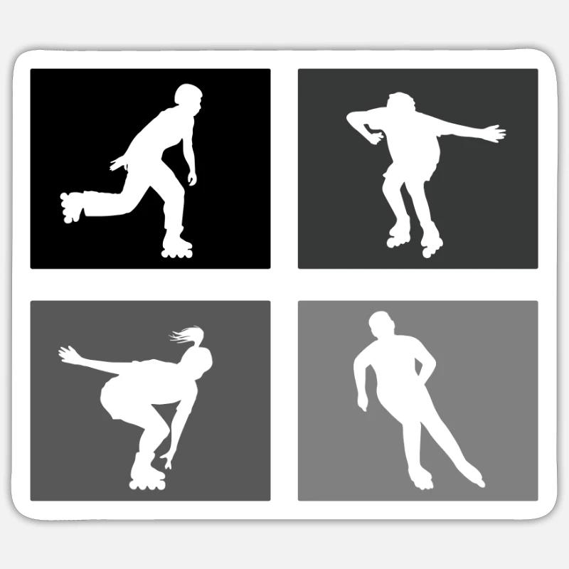 Inline-Skating Rollerskates Inline-Skater - Sticker size S (10 x 10 cm) - white matte