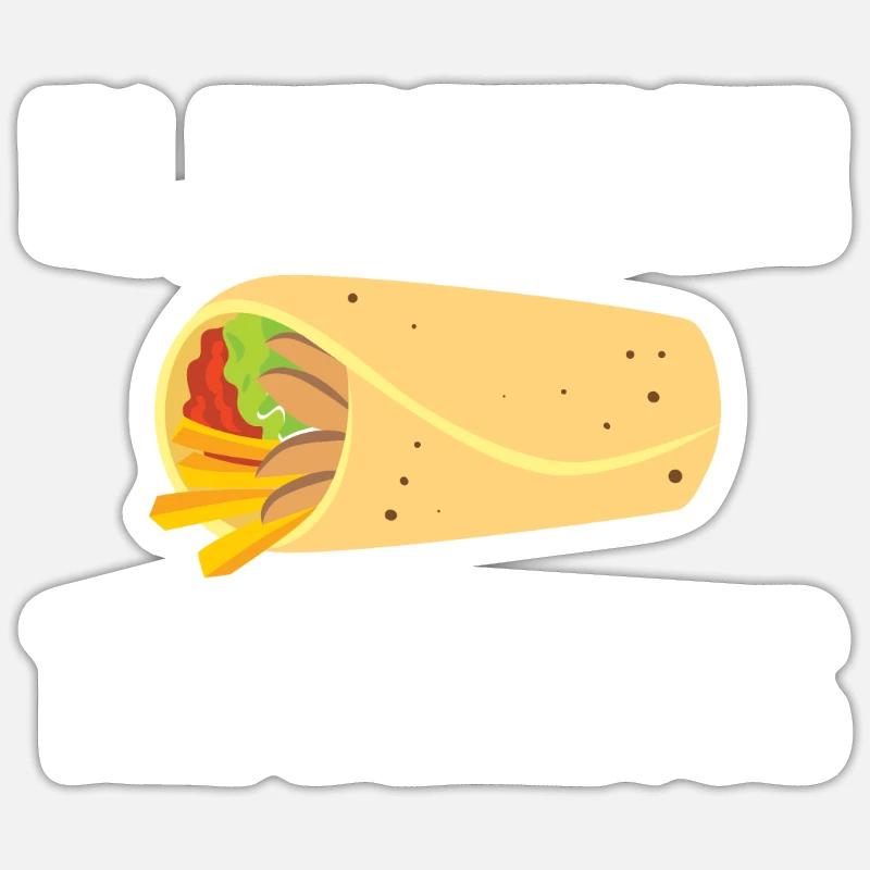 Burrito Gift - Sticker Größe S (10 x 10 cm) - Mattweiß