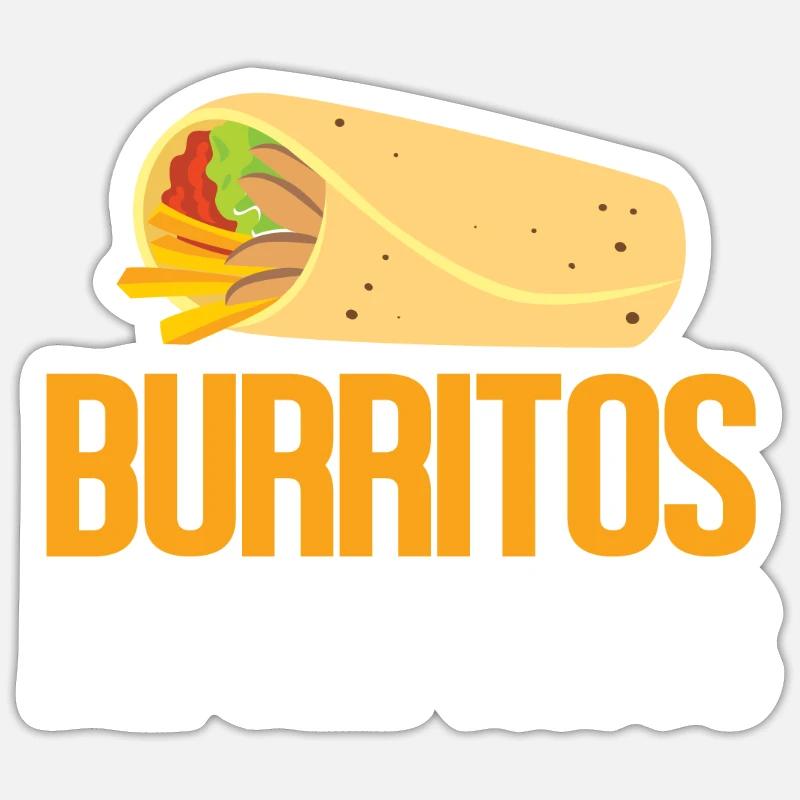 Burrito Gift - Sticker Größe S (10 x 10 cm) - Mattweiß
