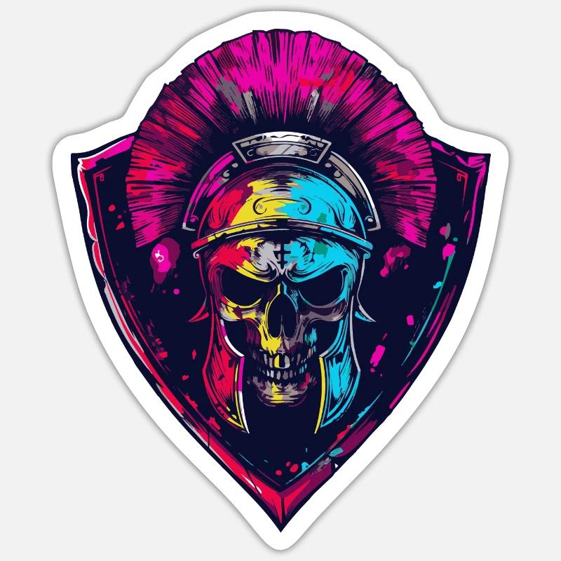 Spartan Skull Gladiator Sticker size S (10 x 10 cm)