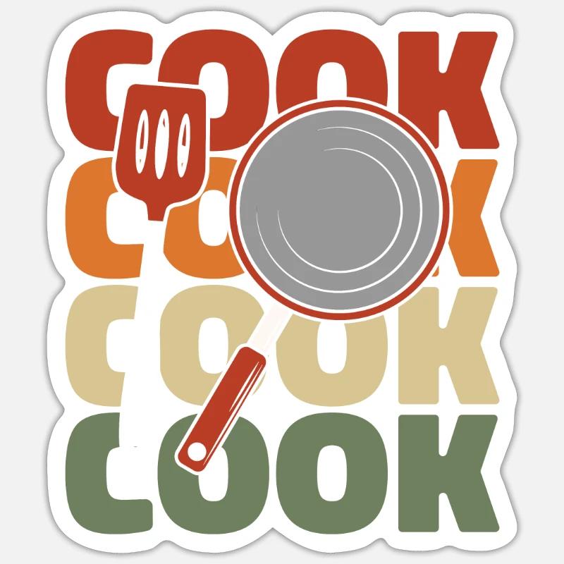 Cuoco Cucina Sticker formato S (10 x 10 cm)